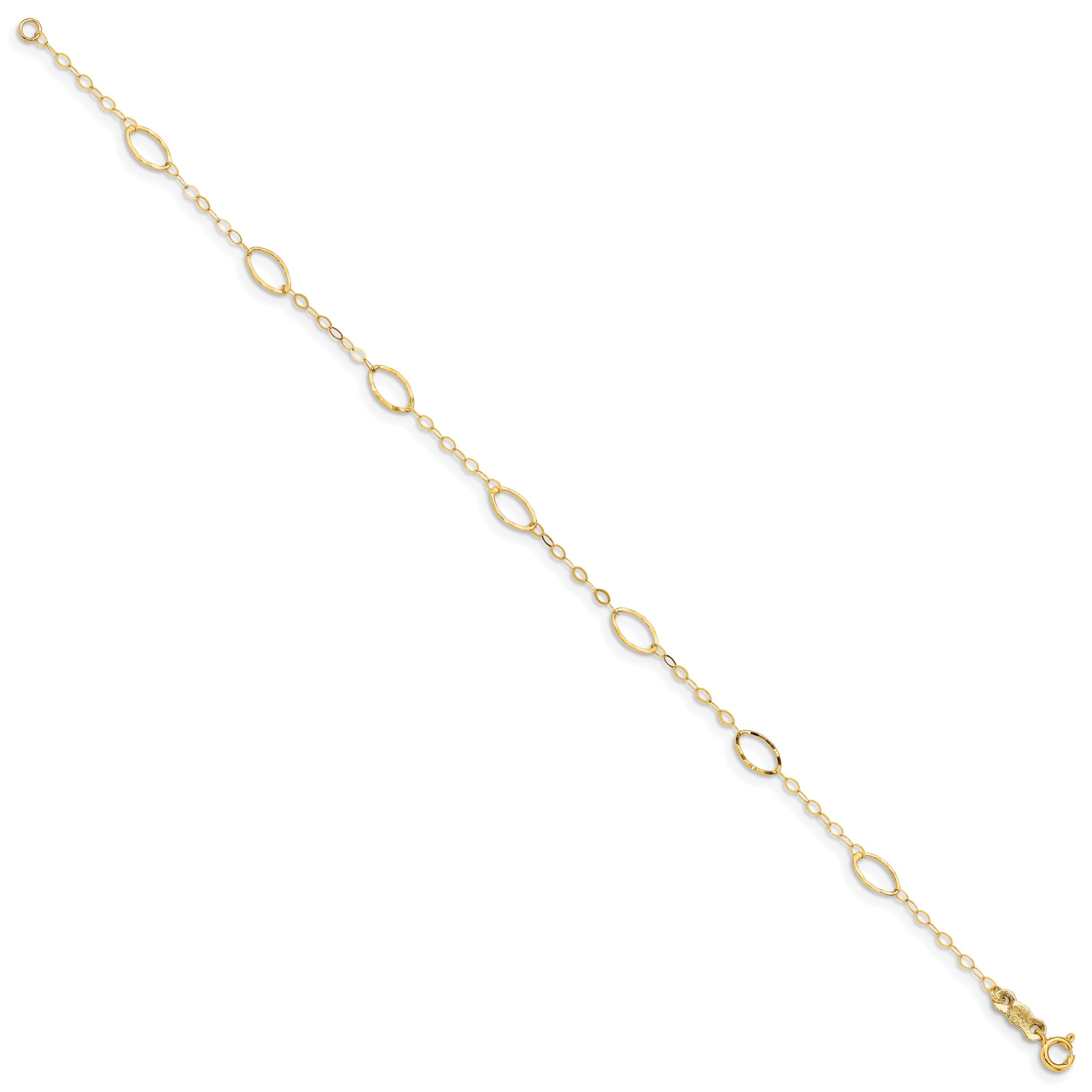 7.25 Inch 14K Oval Design Bracelet
