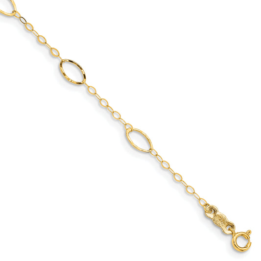 7.25 Inch 14K Oval Design Bracelet
