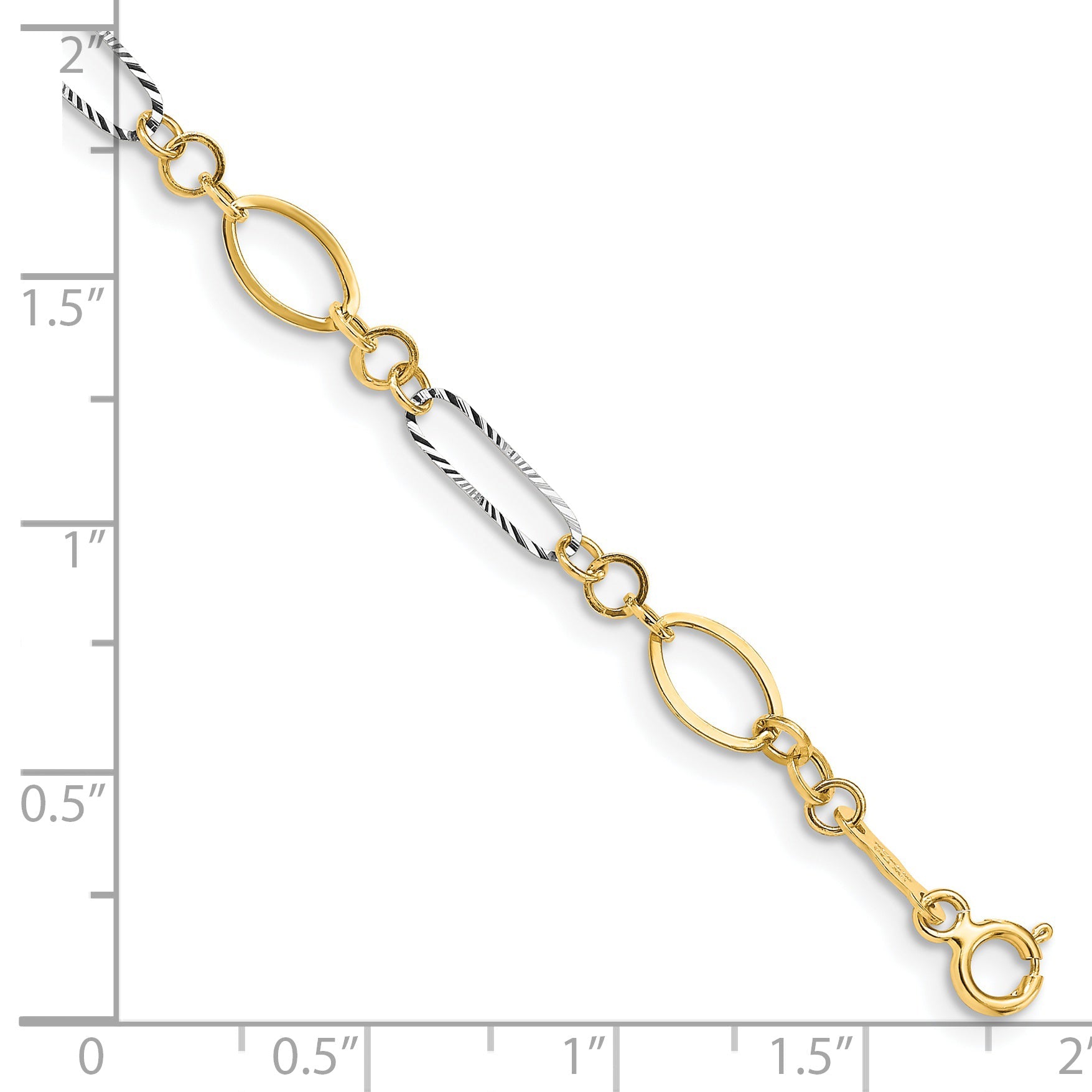 7.25 Inch 14K Two-Tone Oval Link Bracelet