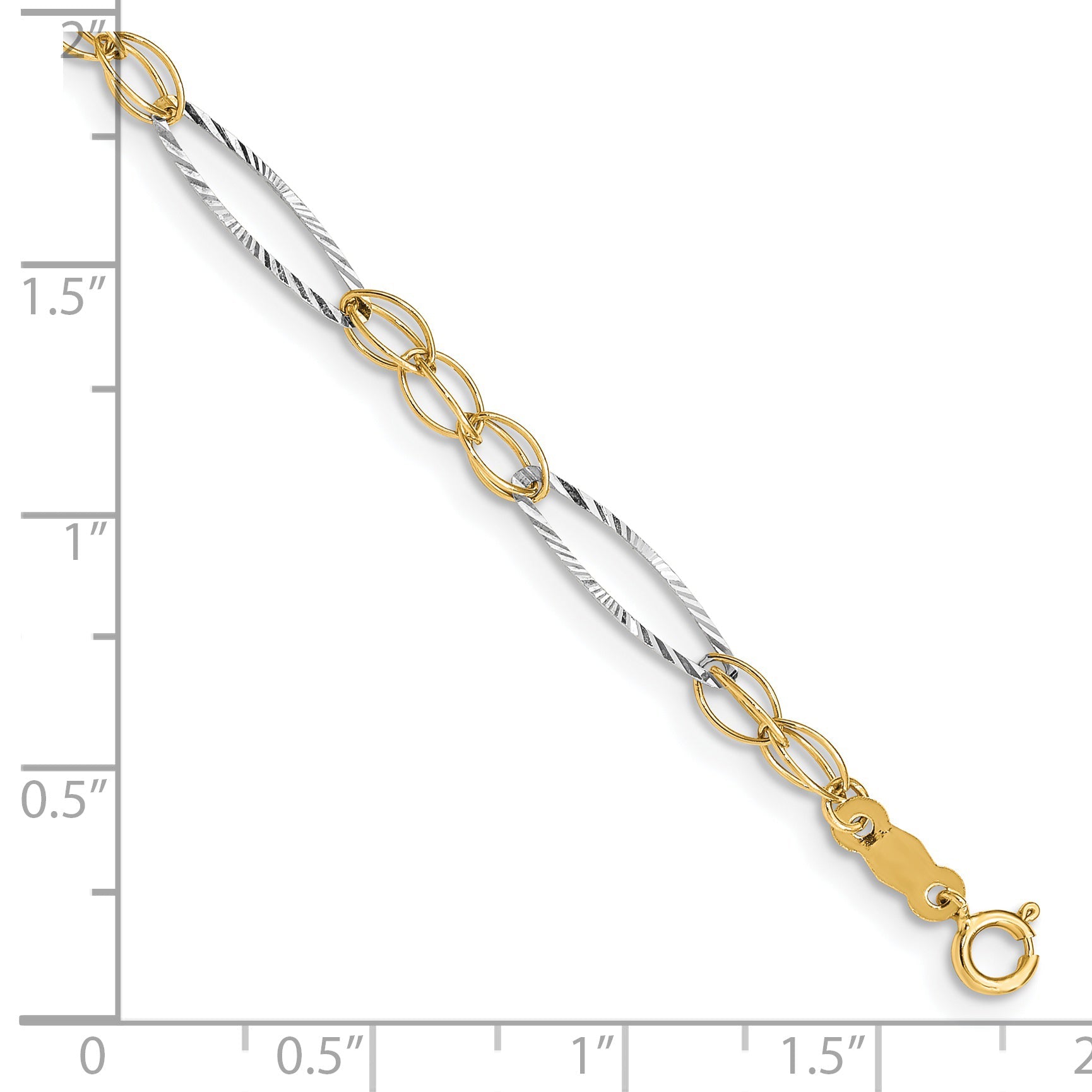 7.25 Inch 14K Two-Tone Oval Design Bracelet