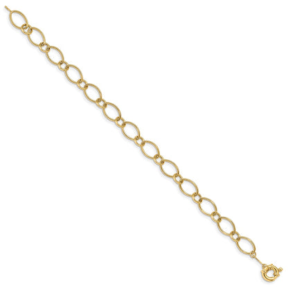 7.25 Inch 14K Oval & Circles Design Bracelet
