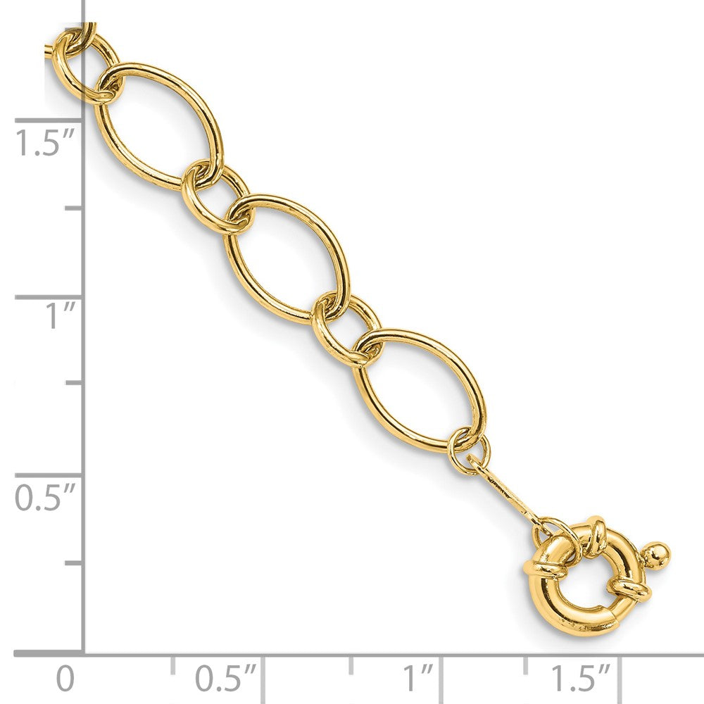 7.25 Inch 14K Oval & Circles Design Bracelet