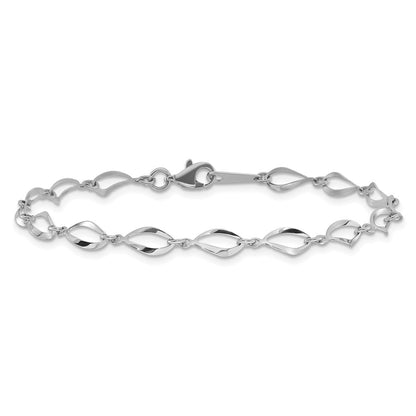 7.25 Inch 14K White Gold Polished Fancy Link Bracelet