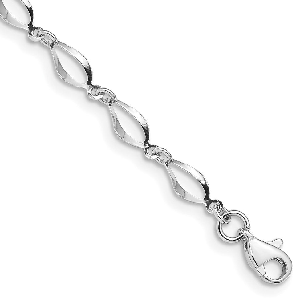 7.25 Inch 14K White Gold Polished Fancy Link Bracelet