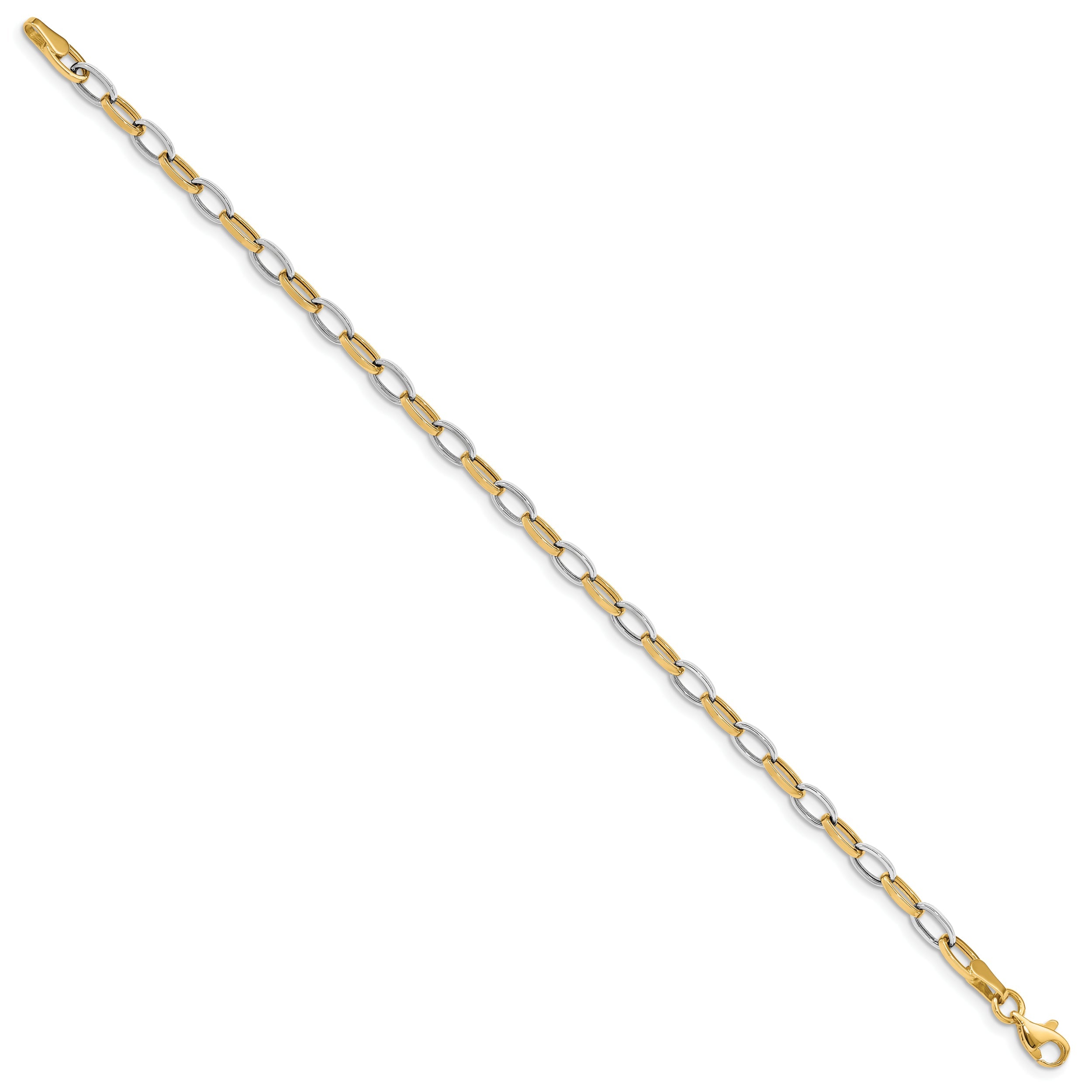 7.25 Inch 14K Two-Tone Polished Open Link Bracelet