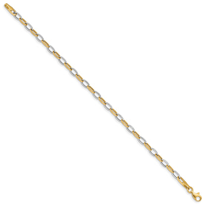 7.25 Inch 14K Two-Tone Polished Open Link Bracelet