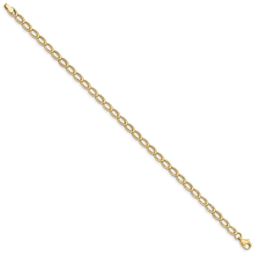 7.5 Inch 14K Gold Polished Open Link Bracelet