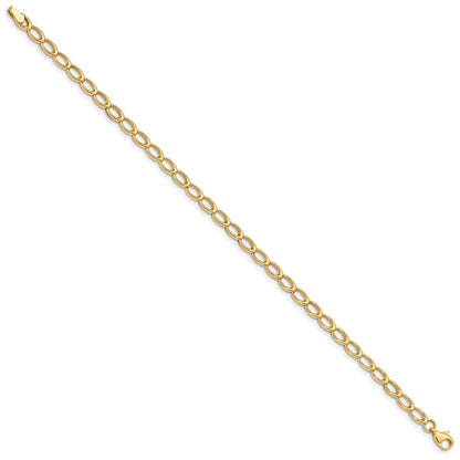 7.5 Inch 14K Gold Polished Open Link Bracelet