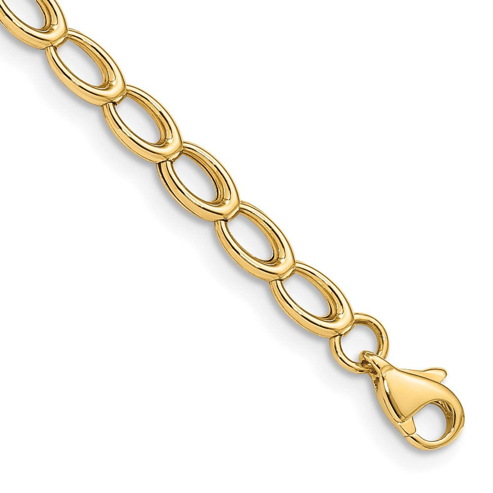 7.5 Inch 14K Gold Polished Open Link Bracelet