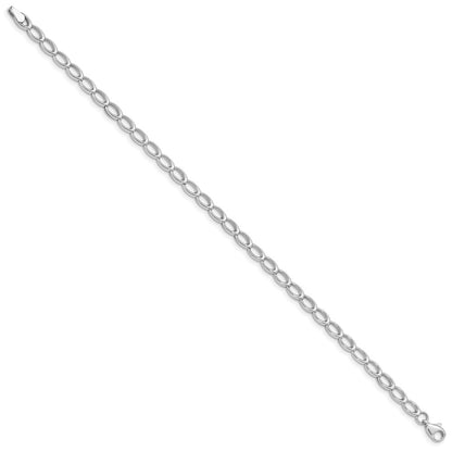 7.5 Inch 14K White Gold Polished Open Link Bracelet