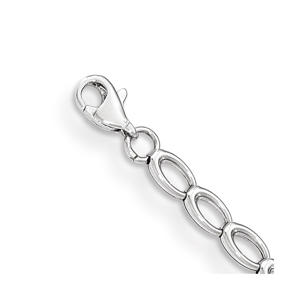 7.5 Inch 14K White Gold Polished Open Link Bracelet