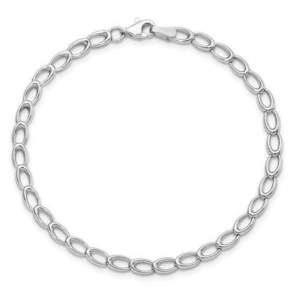 7.5 Inch 14K White Gold Polished Open Link Bracelet