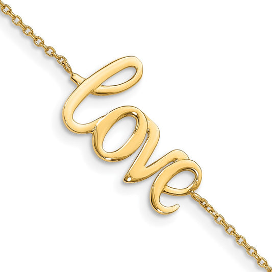 7 Inch 14K Polished Love Bracelet