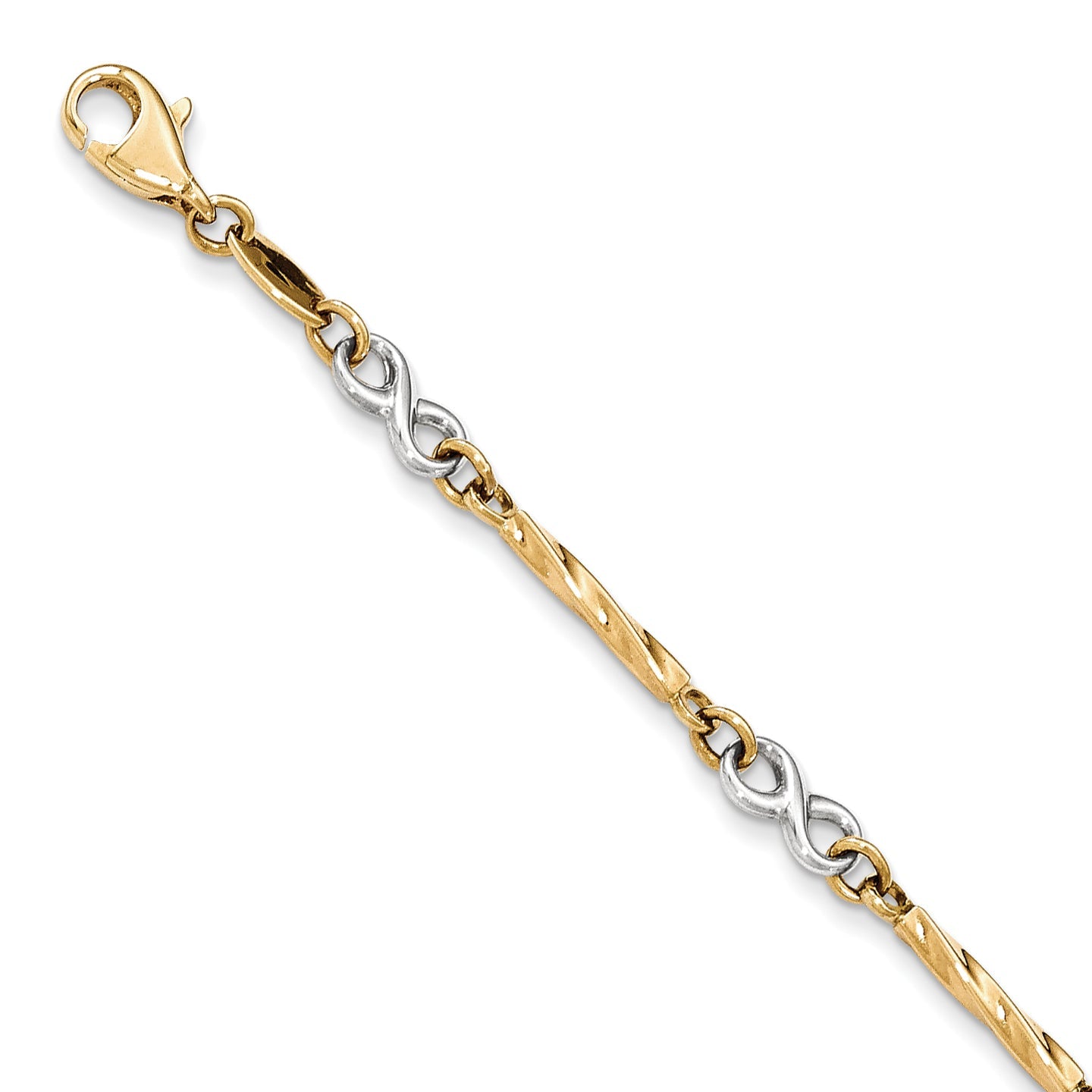 7.5 Inch 14K Two-Tone Fancy Link Bracelet