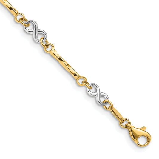7.5 Inch 14K Two-Tone Fancy Link Bracelet