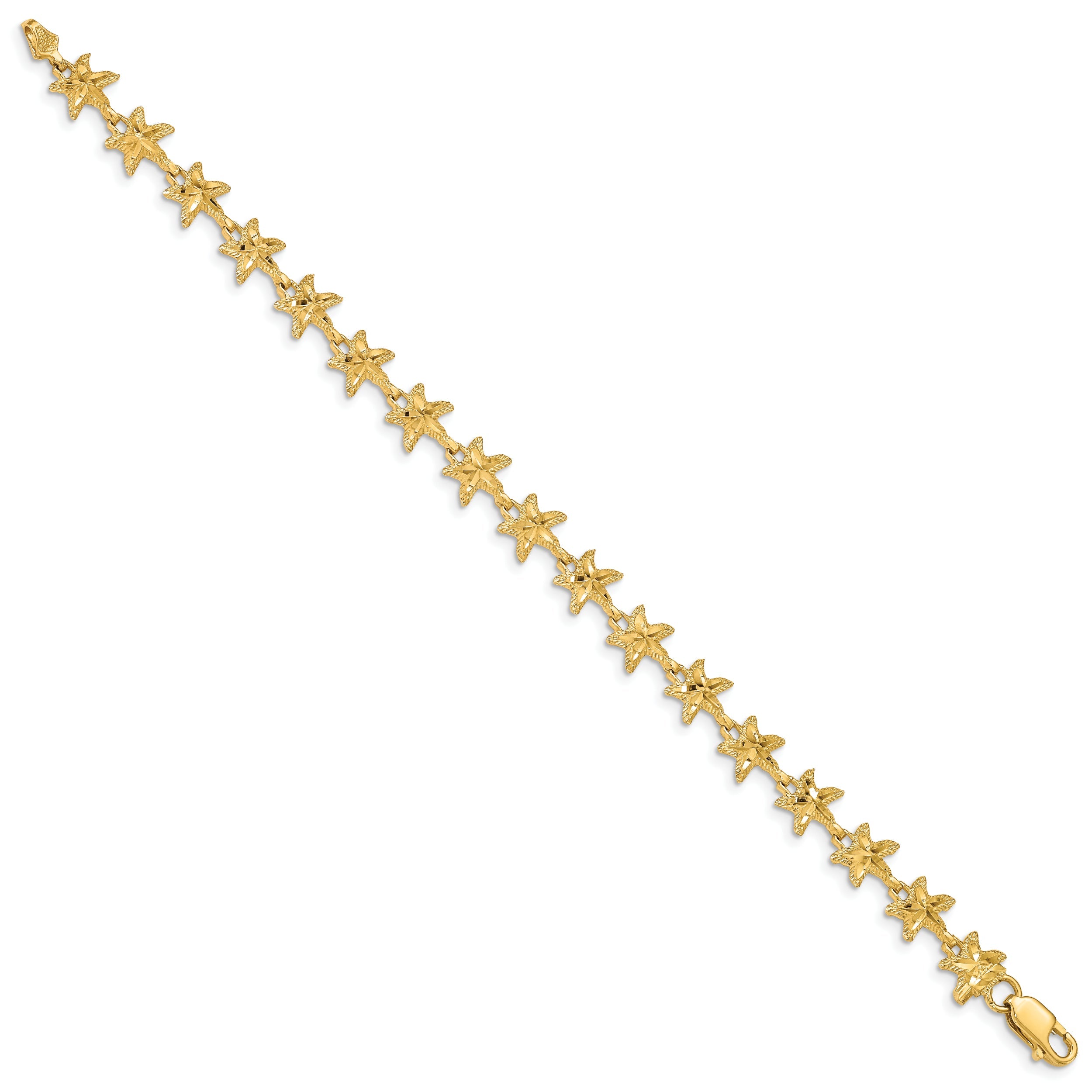 7 Inch 14K Starfish Bracelet