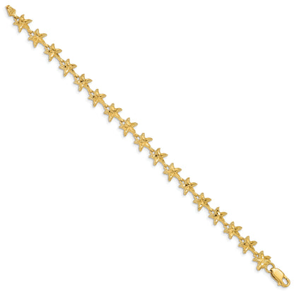 7 Inch 14K Starfish Bracelet