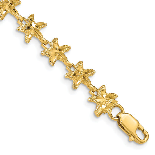 7 Inch 14K Starfish Bracelet
