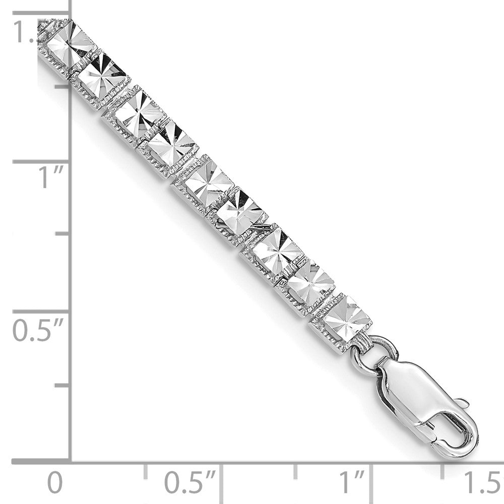 7.25 Inch 14K White Gold Diamond-Cut Bracelet