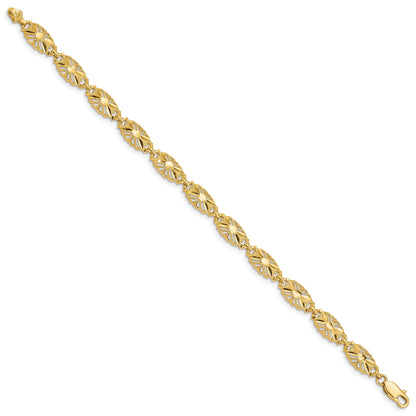 7 Inch 14K Diamond-Cut Bracelet