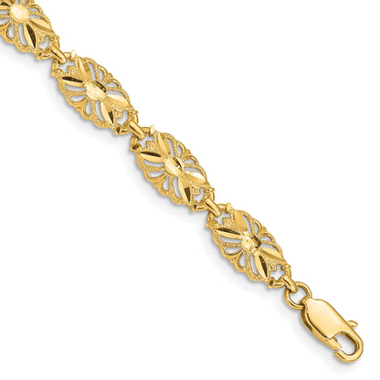 7 Inch 14K Diamond-Cut Bracelet