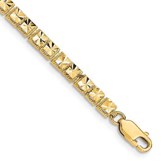 7.25 Inch 14K Diamond-Cut Bracelet