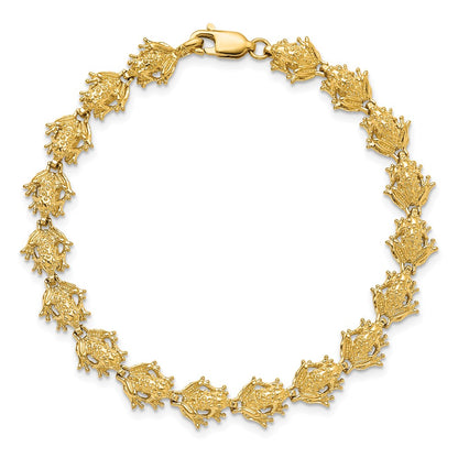 7.25 Inch 14K Frog Bracelet
