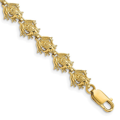 7.25 Inch 14K Frog Bracelet