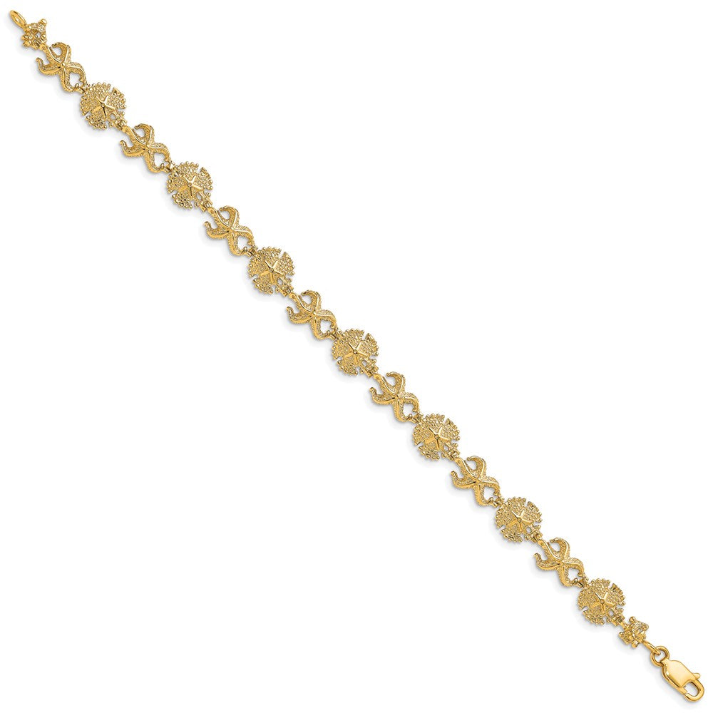 7 Inch 14K Starfish /Sand Dollar Bracelet