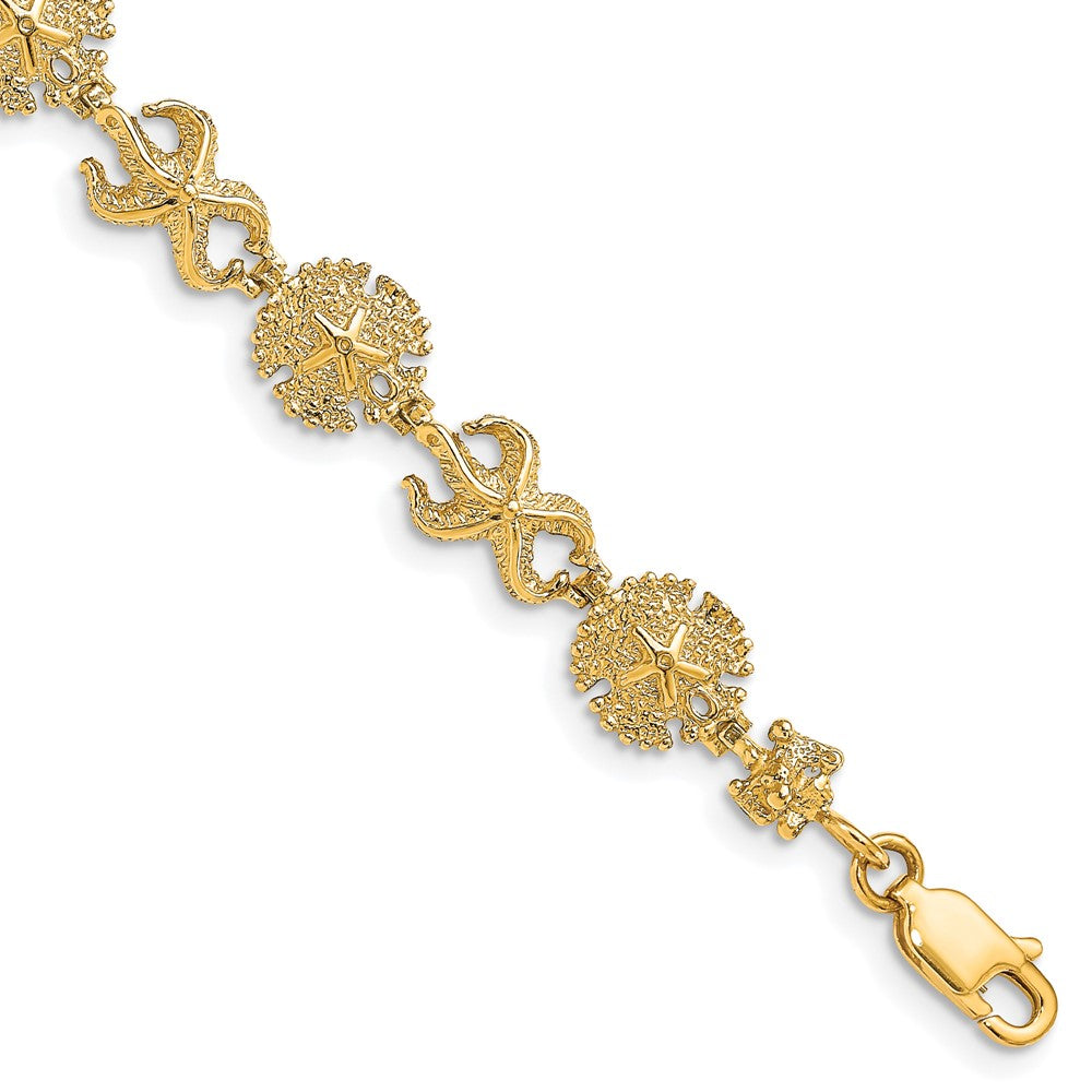 7 Inch 14K Starfish /Sand Dollar Bracelet