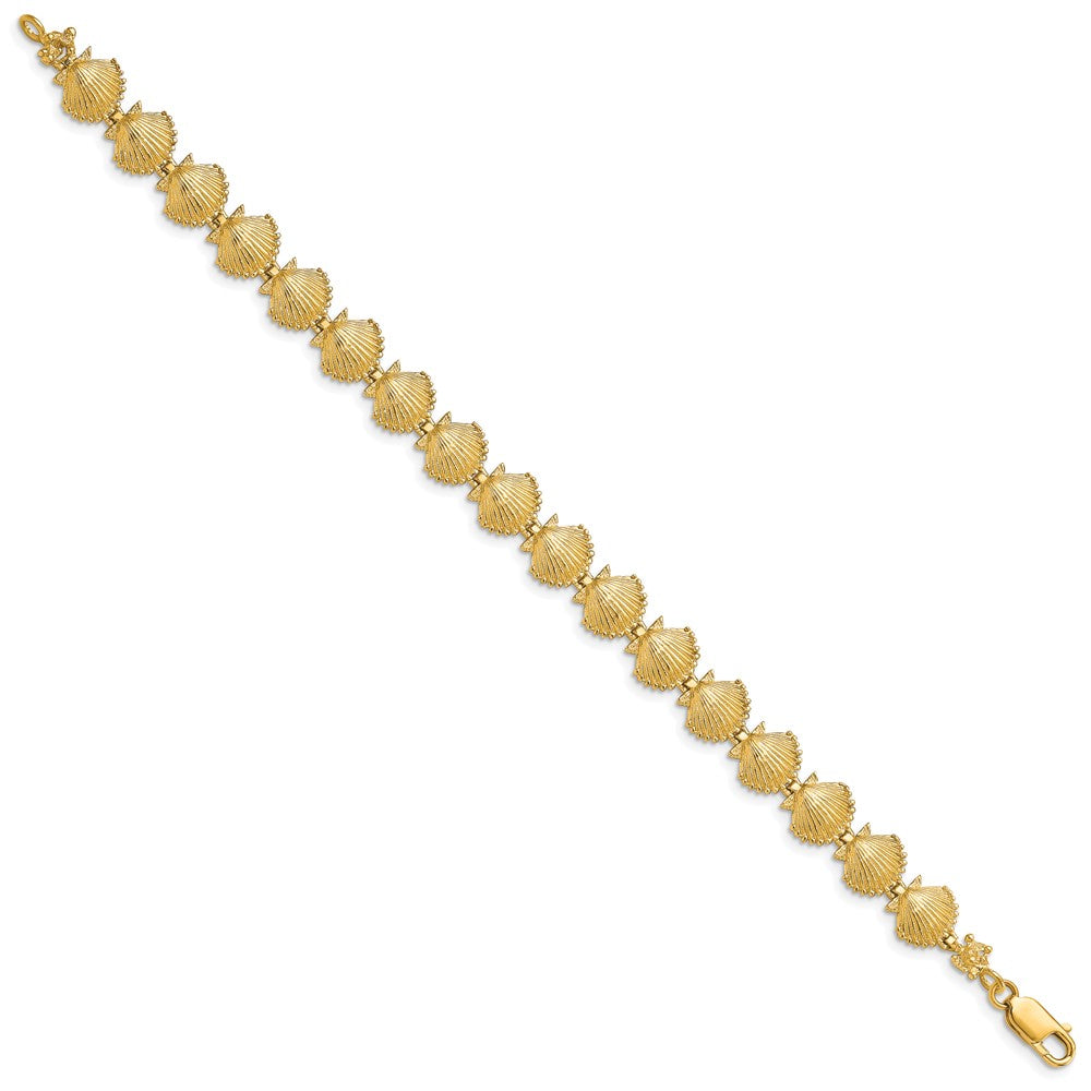 7.25 Inch 14K Scallop Shell Bracelet