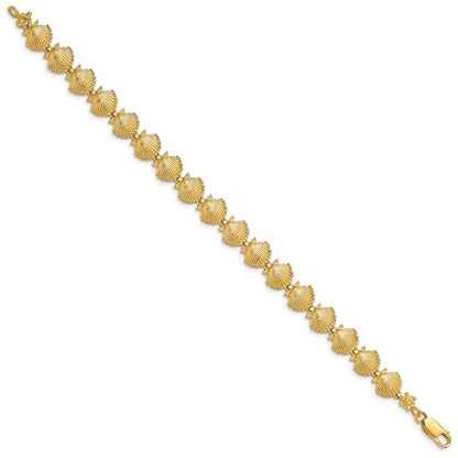 7.25 Inch 14K Scallop Shell Bracelet