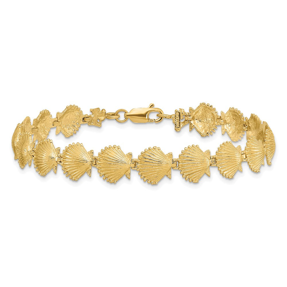 7.25 Inch 14K Scallop Shell Bracelet