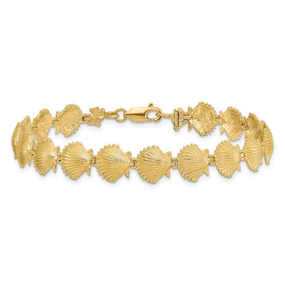 7.25 Inch 14K Scallop Shell Bracelet
