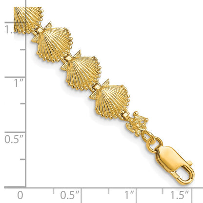 7.25 Inch 14K Scallop Shell Bracelet