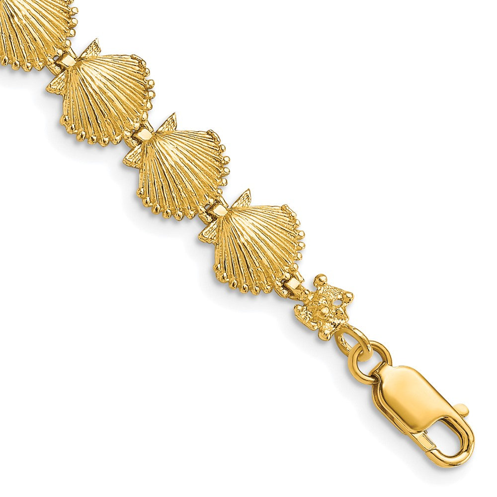 7.25 Inch 14K Scallop Shell Bracelet