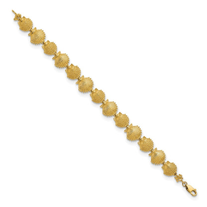 7.25 Inch 14K Textured Shells 7.25In Bracelet