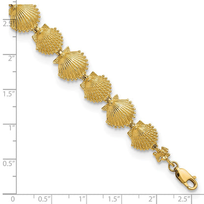 7.25 Inch 14K Textured Shells 7.25In Bracelet