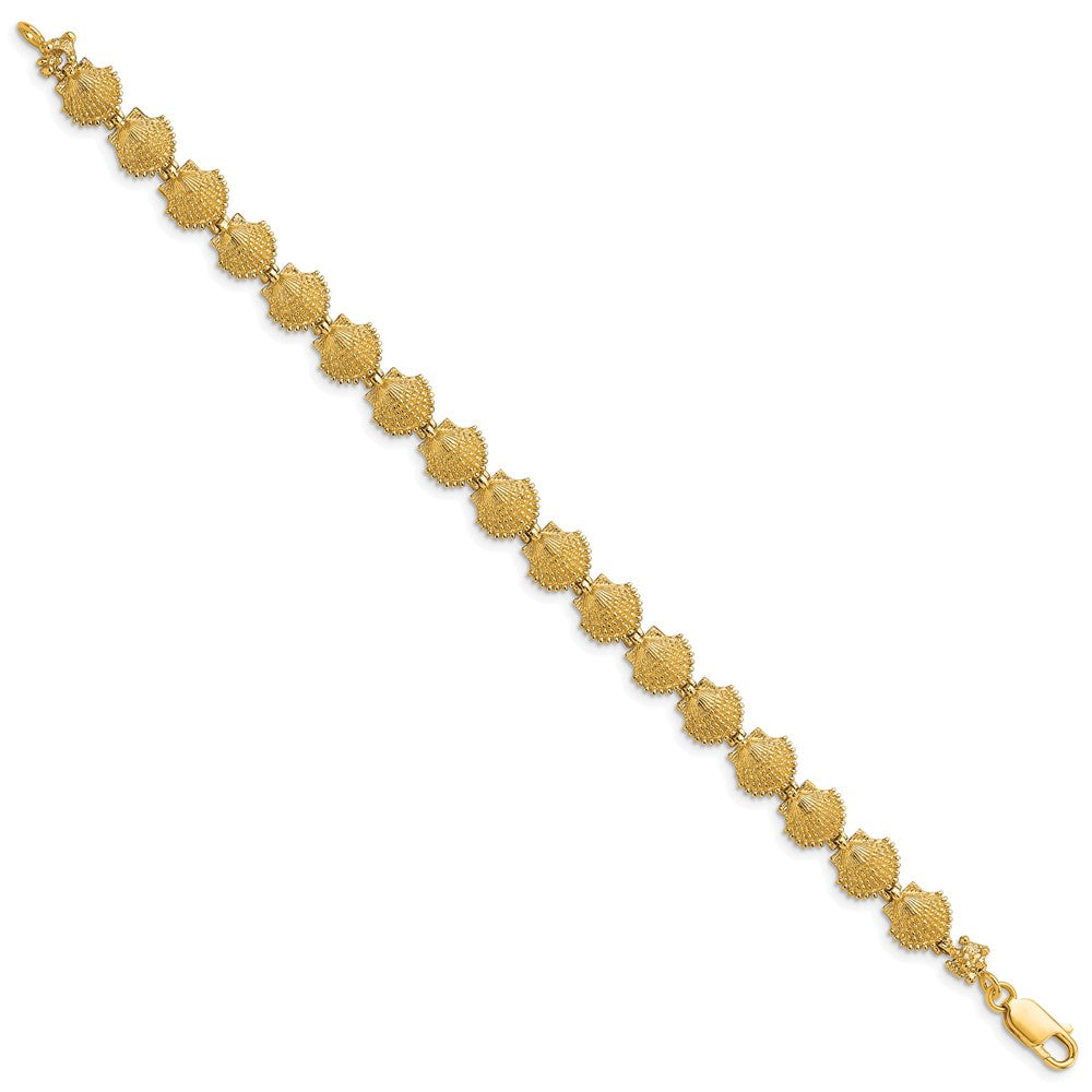 7 Inch 14K Scallop Shell Bracelet