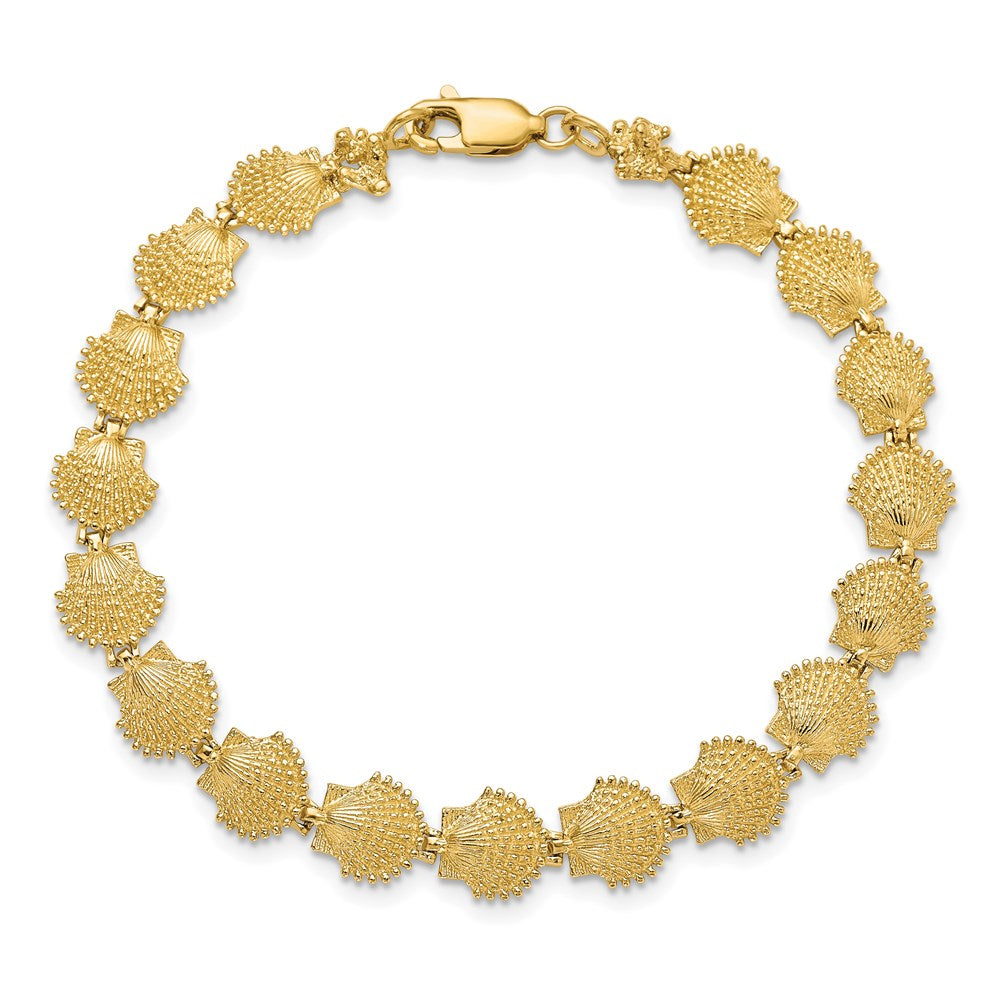7 Inch 14K Scallop Shell Bracelet