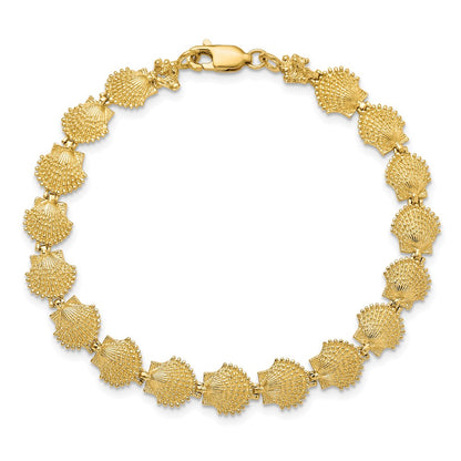 7 Inch 14K Scallop Shell Bracelet