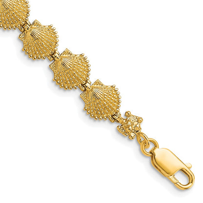 7 Inch 14K Scallop Shell Bracelet
