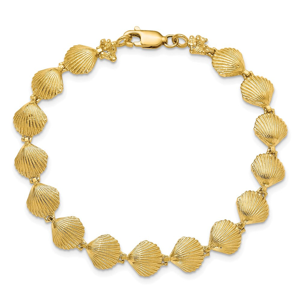 7 Inch 14K Scallop Shell Bracelet