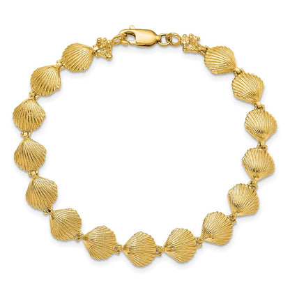 7 Inch 14K Scallop Shell Bracelet