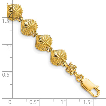 7 Inch 14K Scallop Shell Bracelet