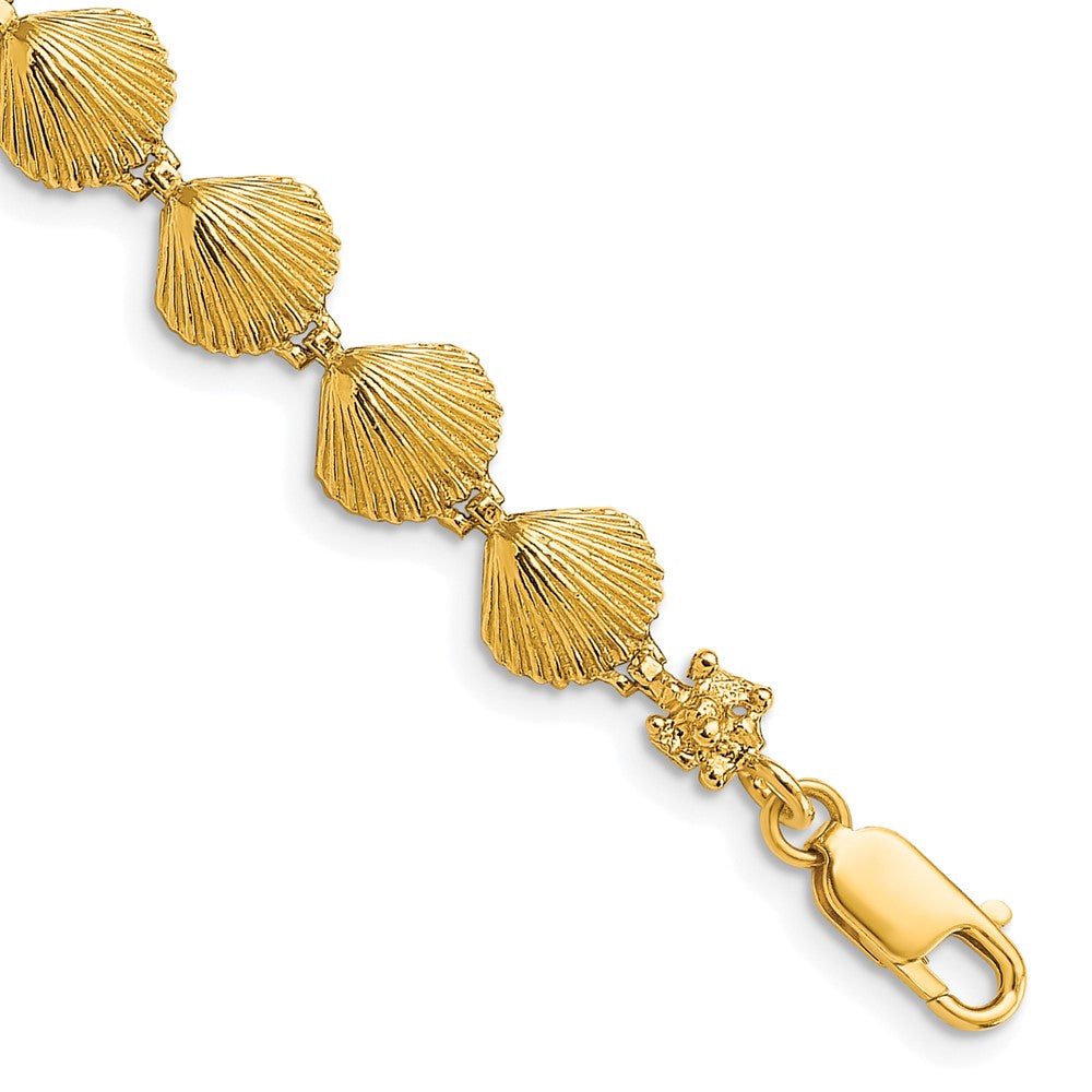7 Inch 14K Scallop Shell Bracelet