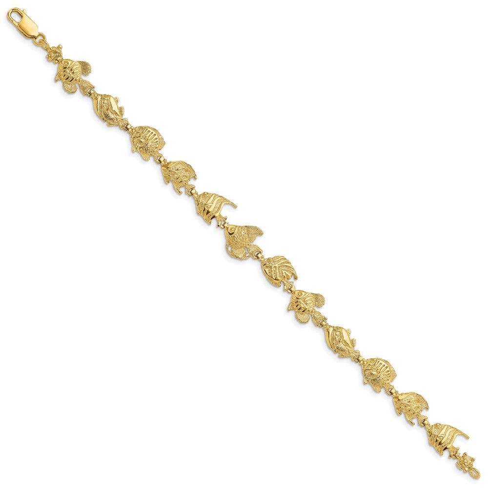 7.5 Inch 14K Fish Bracelet