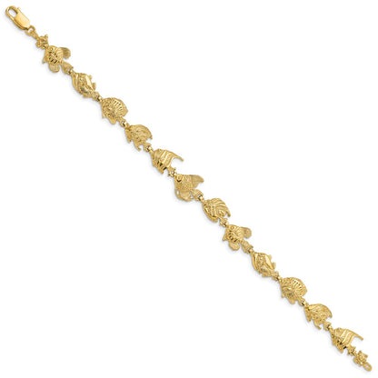 7.5 Inch 14K Fish Bracelet