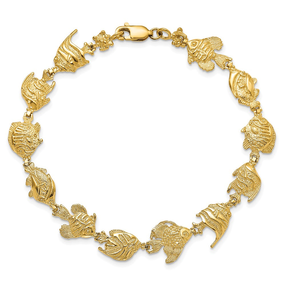 7.5 Inch 14K Fish Bracelet