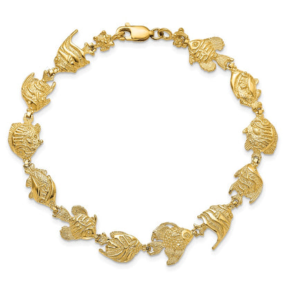 7.5 Inch 14K Fish Bracelet